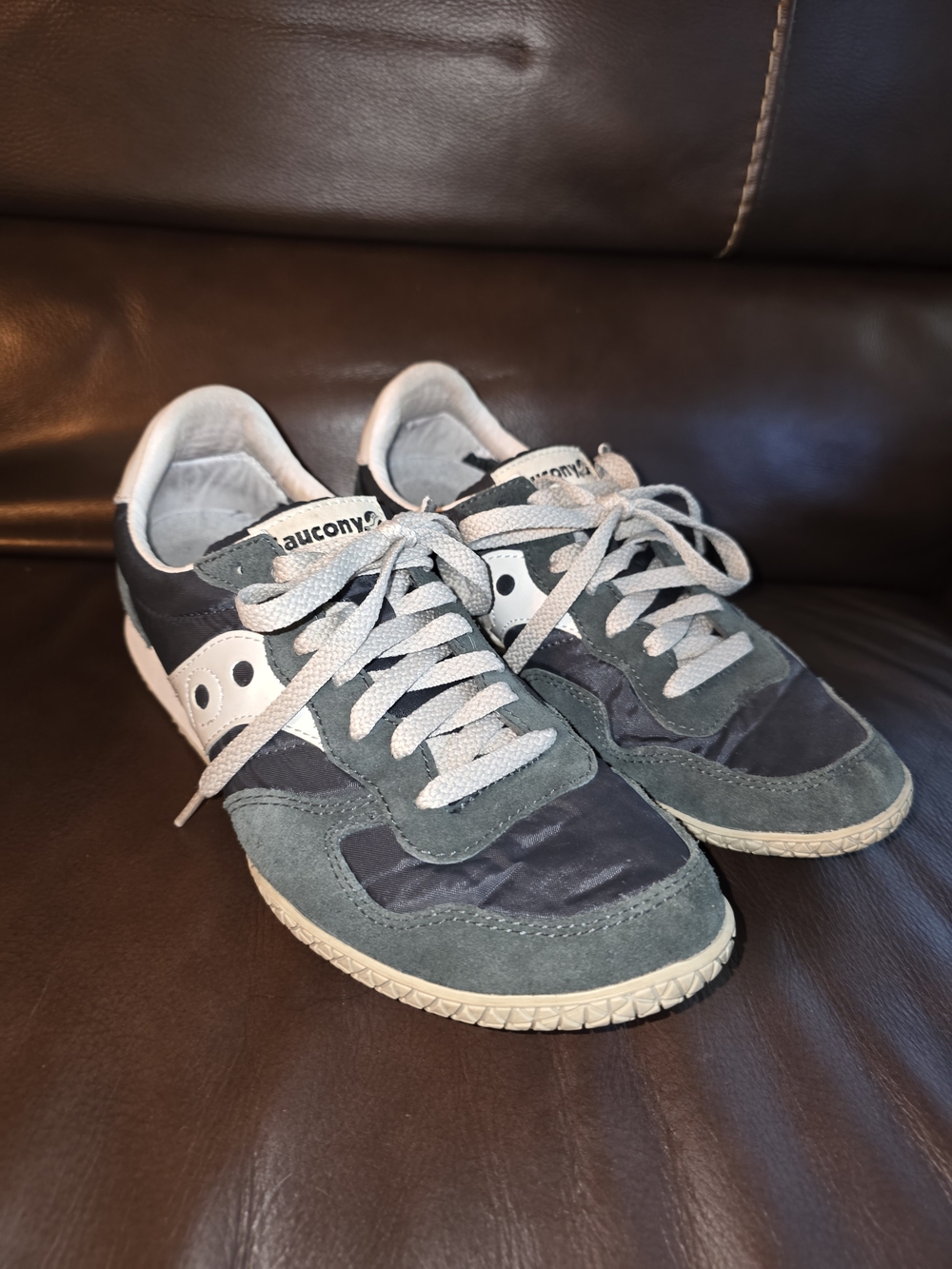 Saucony Women's Blue Suede Nylon Sneakers